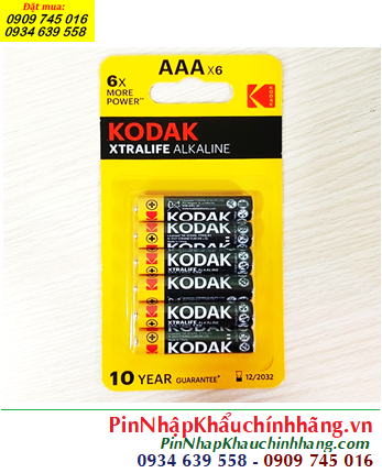 Kodak LR03 MN2400, Pin đũa AAA 1.5v alkaline Kodak LR03 MN2400 chính hãng (Loại vỉ 6viên)